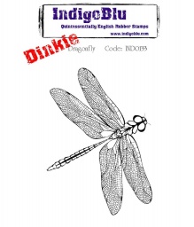 Dragonfly Dinkie A7 Red Rubber Stamp